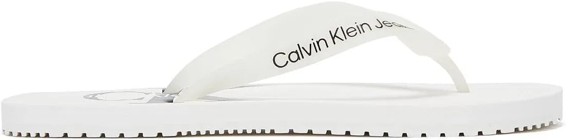 Пляжные сандалии Calvin Klein Jeans Monogram TPU, мужские белые шлепанцы — фото 2