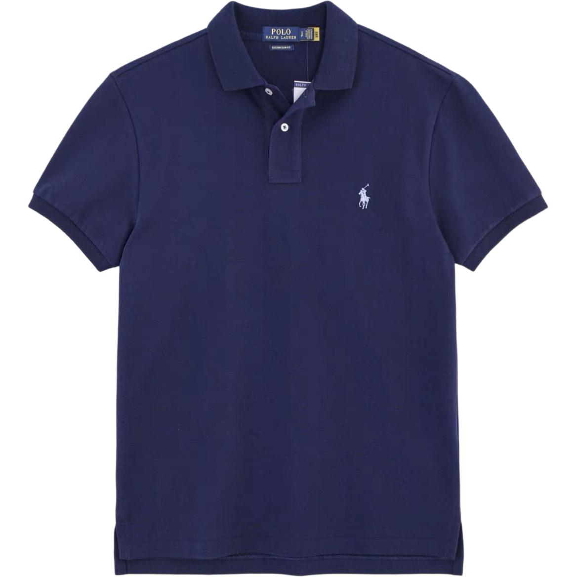 Классическая футболка поло с коротким рукавом из сетки Polo Ralph Lauren, синий — фото 4
