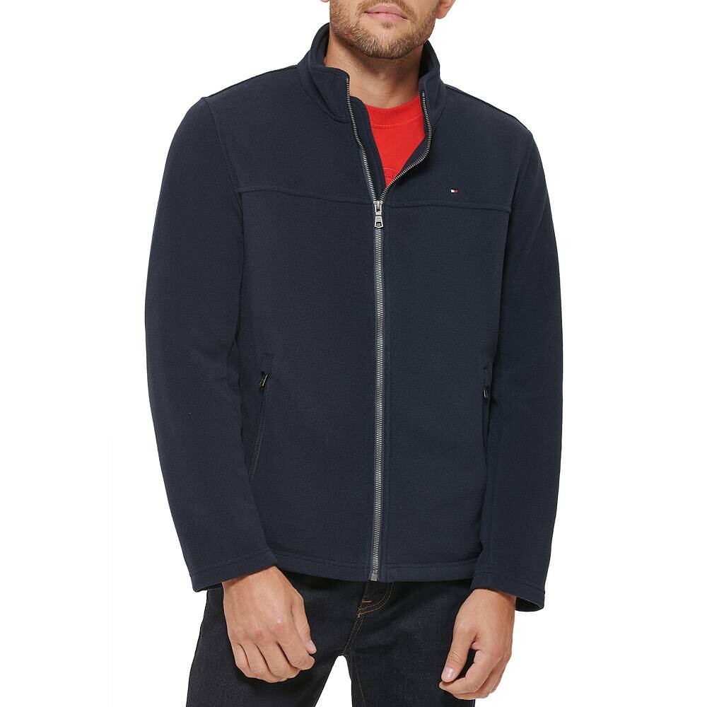 

Флисовая куртка с воротником-стойкой Big & Tall Tommy Hilfiger, темно-синий