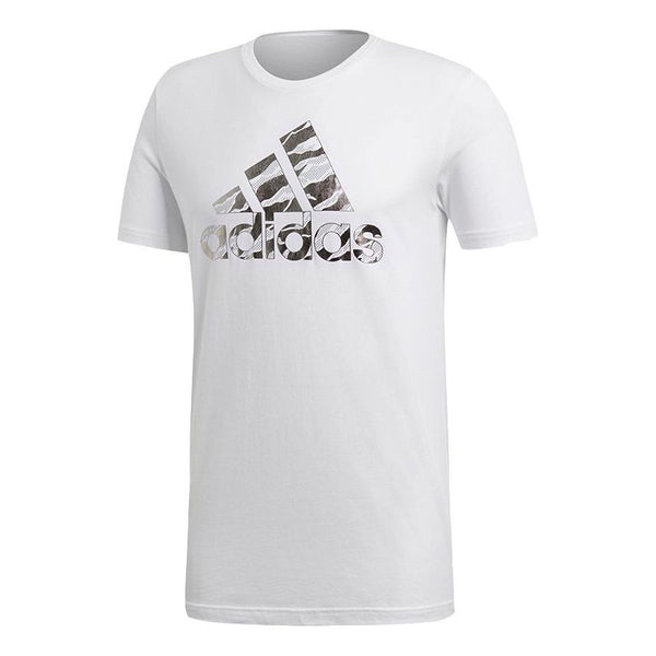 

Футболка bos foil camo camouflage logo printing sports short sleeve white Adidas, белый