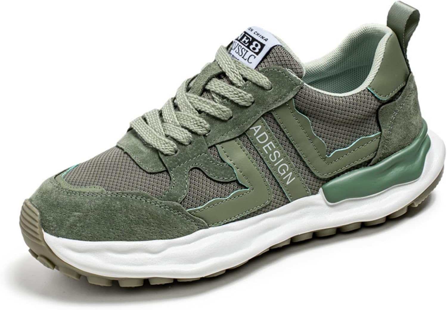 

Мужские кроссовки с низким верхом в стиле color block, ретро стильные повседневные обувь с дышащим верхом, модные шнурованные кроссовки для ежедневной носки и уличной моды Aokisx, зеленый