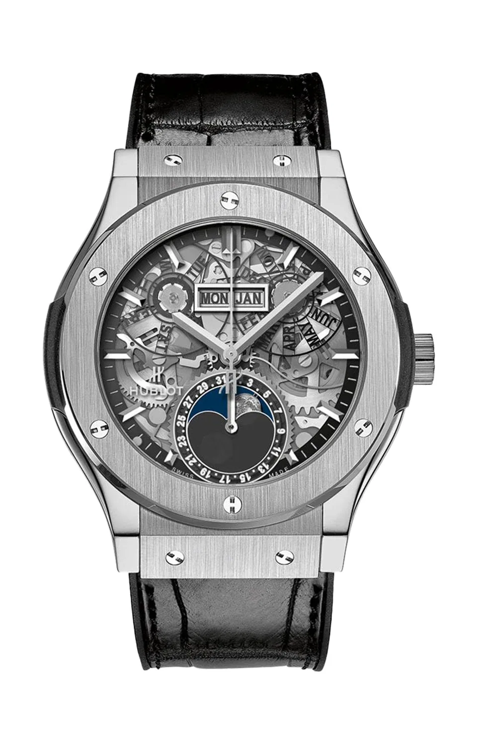 ТИТАНОВЫЕ ЛУННЫЕ ФАЗЫ - 547.NX.0170.LR HUBLOT, черный