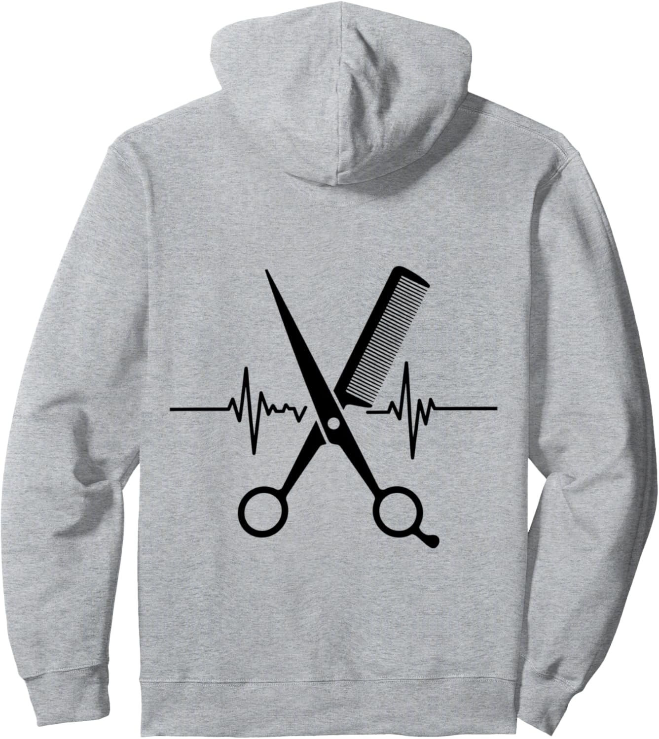 

Худи Barber's Heart Rate Scissors and Comb Design Designed For Barbers, Hairdressers And Hair Lovers, серый