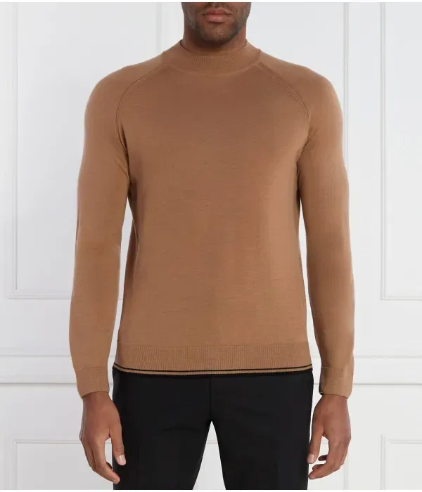 Даже шерстяной свитер regular fit Boss, коричневый