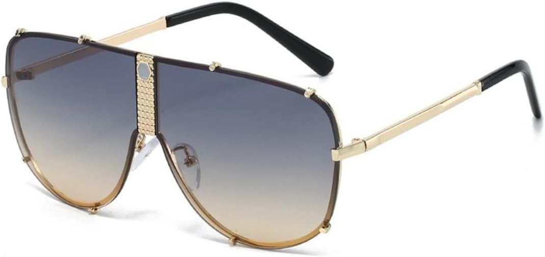 

Большие мужские солнцезащитные очки в винтажном стиле, металлические, овальные, в стиле стимпанк, защитные очки для активного отдыха, защита от УФ-излучения UV400 UUPTTPL, C5goldgreenyellow