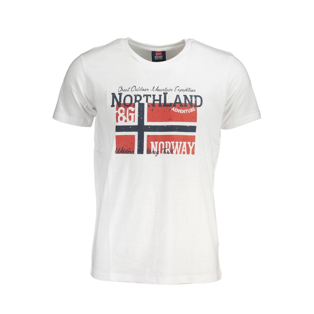 

Белая хлопковая футболка Geographical Norway