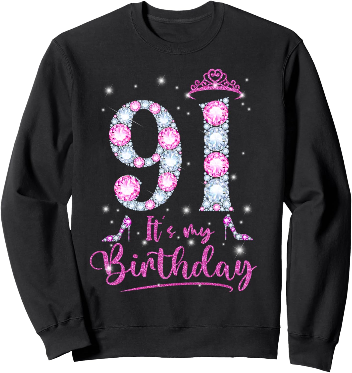 

Женская толстовка У меня день рождения! 91-я годовщина! Crown 91St Birthday 91 Years Old Birthday Tee, черный