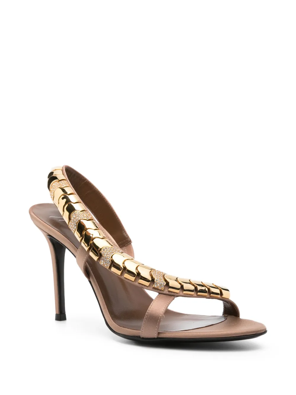 Босоножки Gz Dafne 105 с ремешком на пятке Giuseppe Zanotti, нейтральный — фото 2