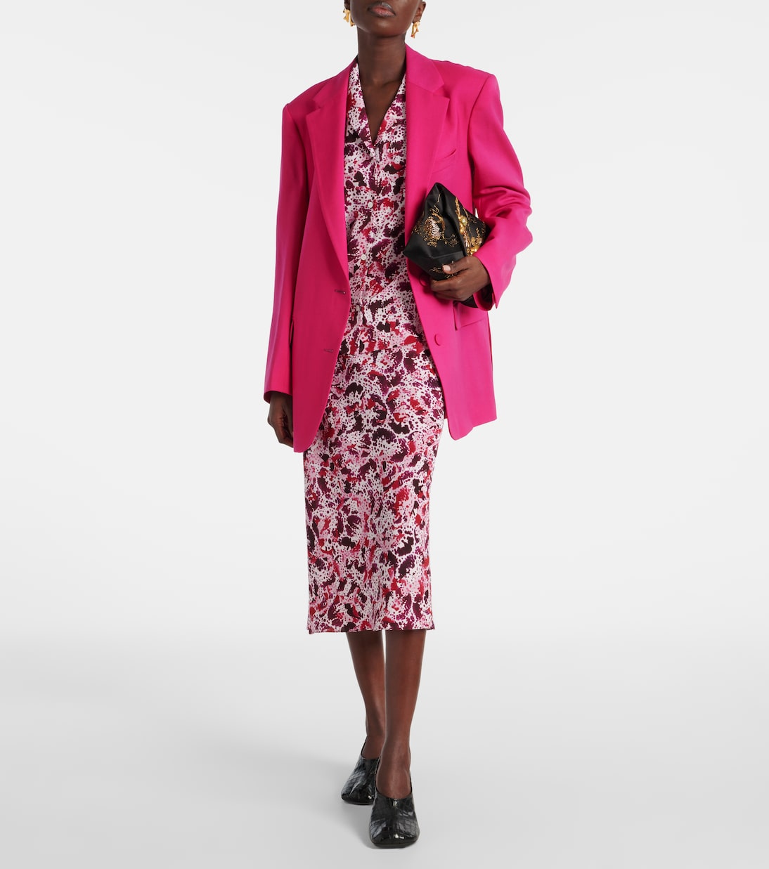 Юбка-карандаш с цветочным принтом Dries Van Noten, Fushcia — фото 2