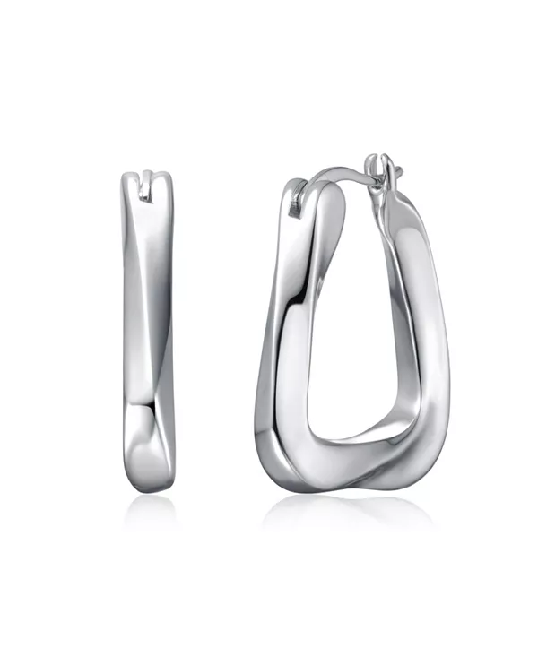 

Волнистые витые серьги-кольца с покрытием из белого золота или 14-каратного золота Rachel Glauber, silver