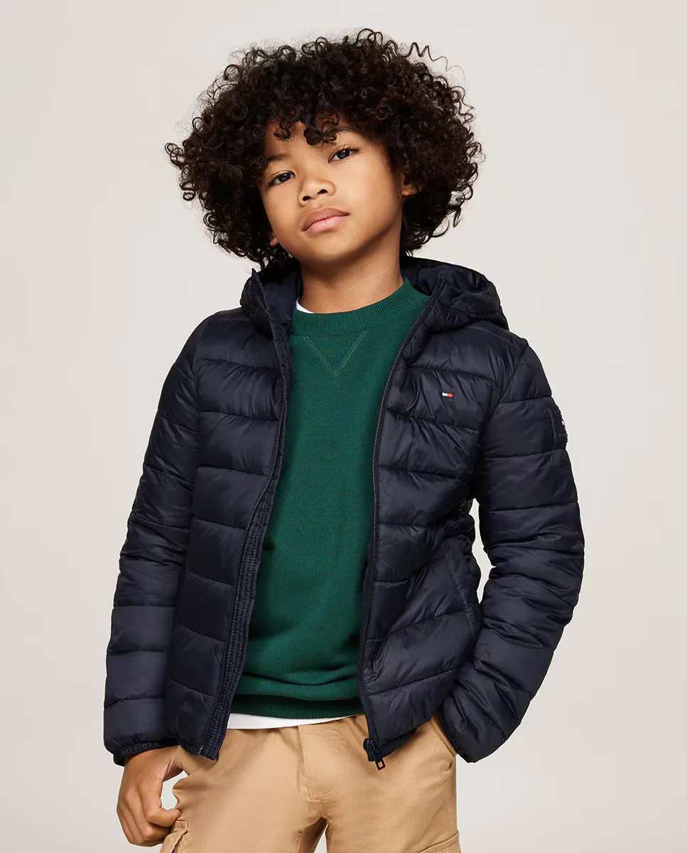 

Пуховик для мальчика с капюшоном Tommy Hilfiger, синий