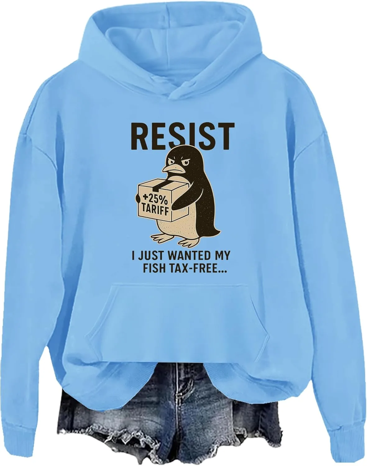

Толстовка Penguin Resist, I Just Want My Fish Tax-Free