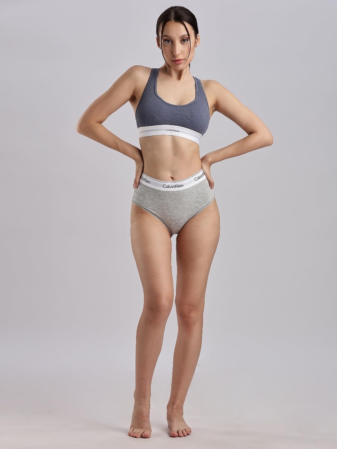 Calvin Klein нижнее белье, женский бюстгальтер-бралетт Modern Rib Lightly Lined, Grisaille — фото 2