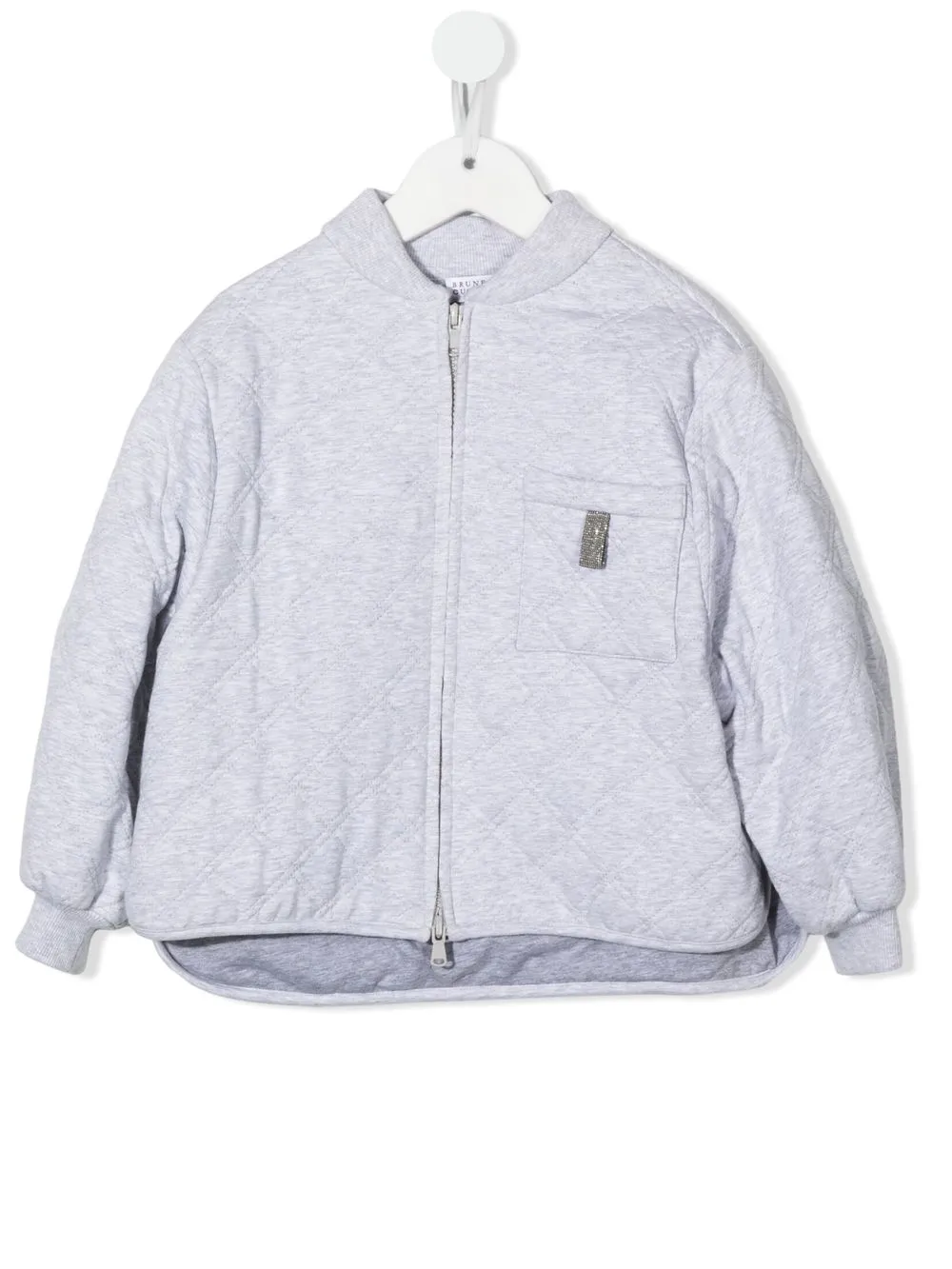 

Стеганая куртка на молнии Brunello Cucinelli Kids, серый