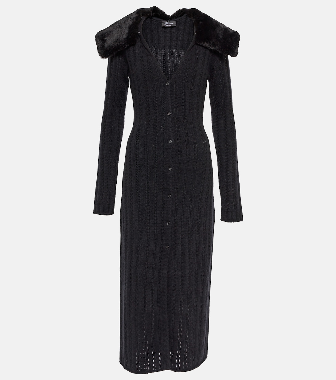 

Платье из смесовой шерсти с отделкой из искусственного меха Blumarine, Nero