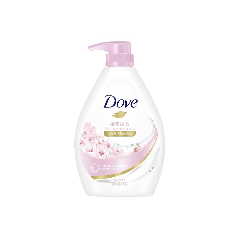 Гель для душа Cherry Blossom Sweet Scent с увлажняющей и смягчающей текстурой очищение, увлажнение, питание 1000г+300г Dove — фото 2