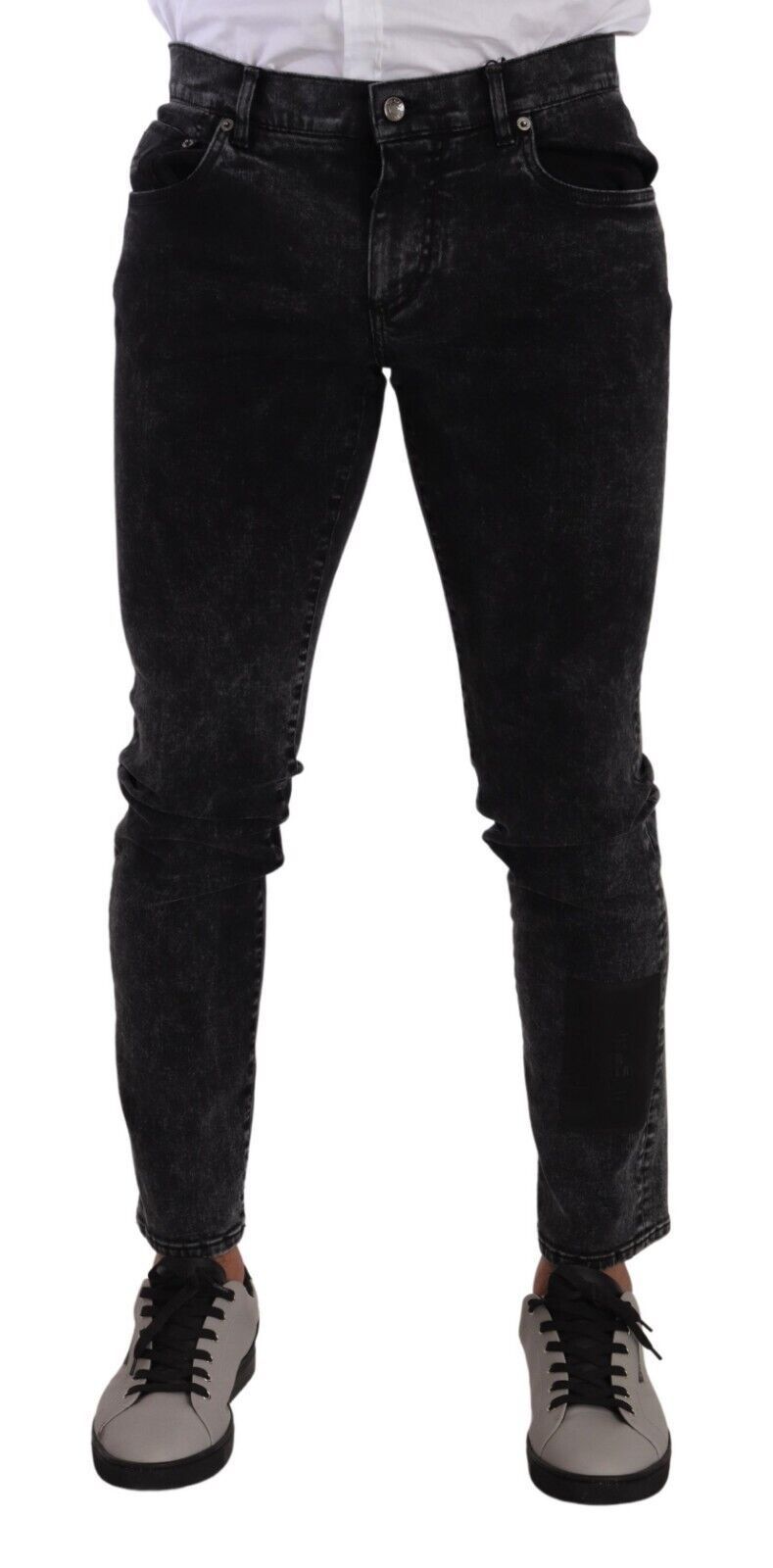 

Элегантные дизайнерские джинсы Slim-Fit в черно-сером цвете Dolce & Gabbana