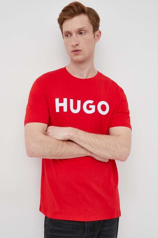 

Хлопковая футболка Hugo, красный