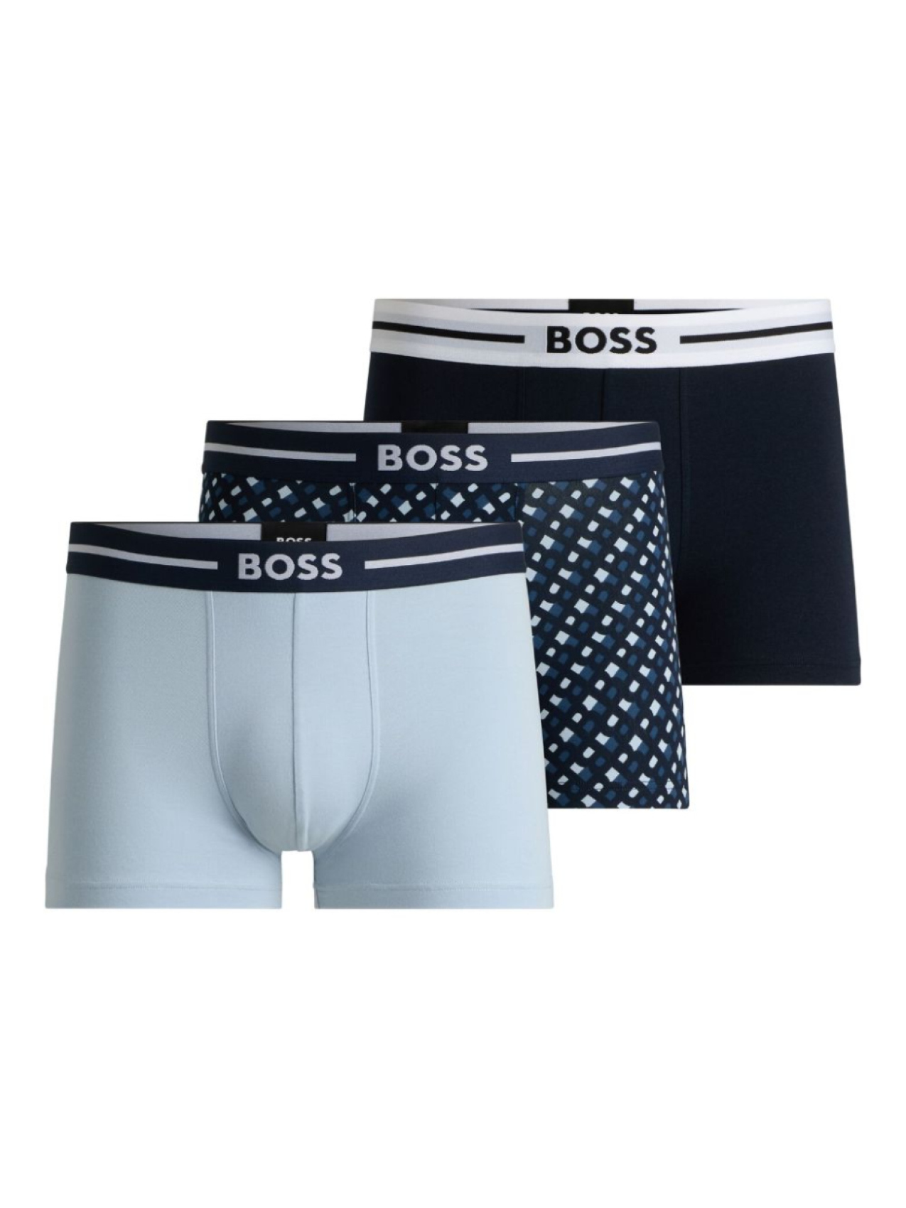 

BOSS комплект из трех боксеров с логотипом, синий