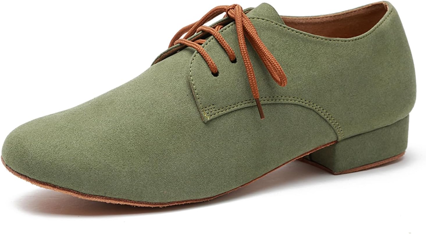 

Мужские бальные танцевальные туфли для латинских танцев, сальсы и танго с низким стандартным каблуком Zhcrcfirm, зеленый