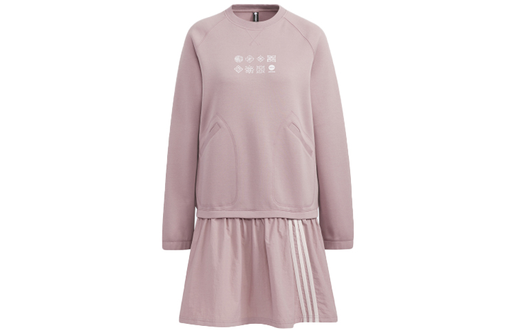

Женское платье с длинными рукавами фиолетово-розовое Adidas Neo