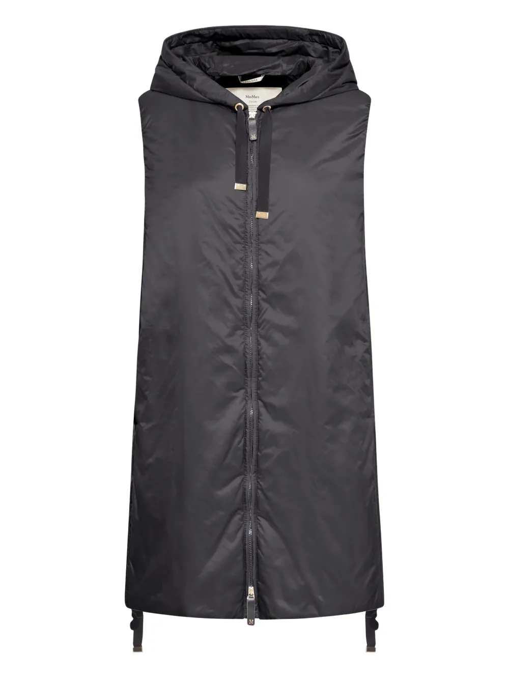 

Жилет с капюшоном и кулиской MAX MARA, черный