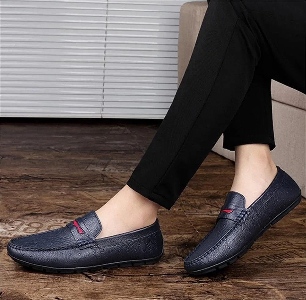 Лоферы мужские кожаные Simple Leather, синий DHFIRUFSHLO — фото 3