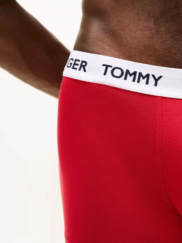 Трусы Cotton Rich Retro Repeat Logo Trunks, комплект из 3 штук, красные/разноцветные Tommy Hilfiger — фото 4