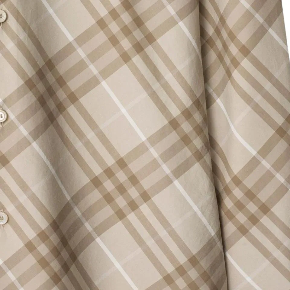Рубашка Burberry, женская, хаки, клетчатый принт — фото 4