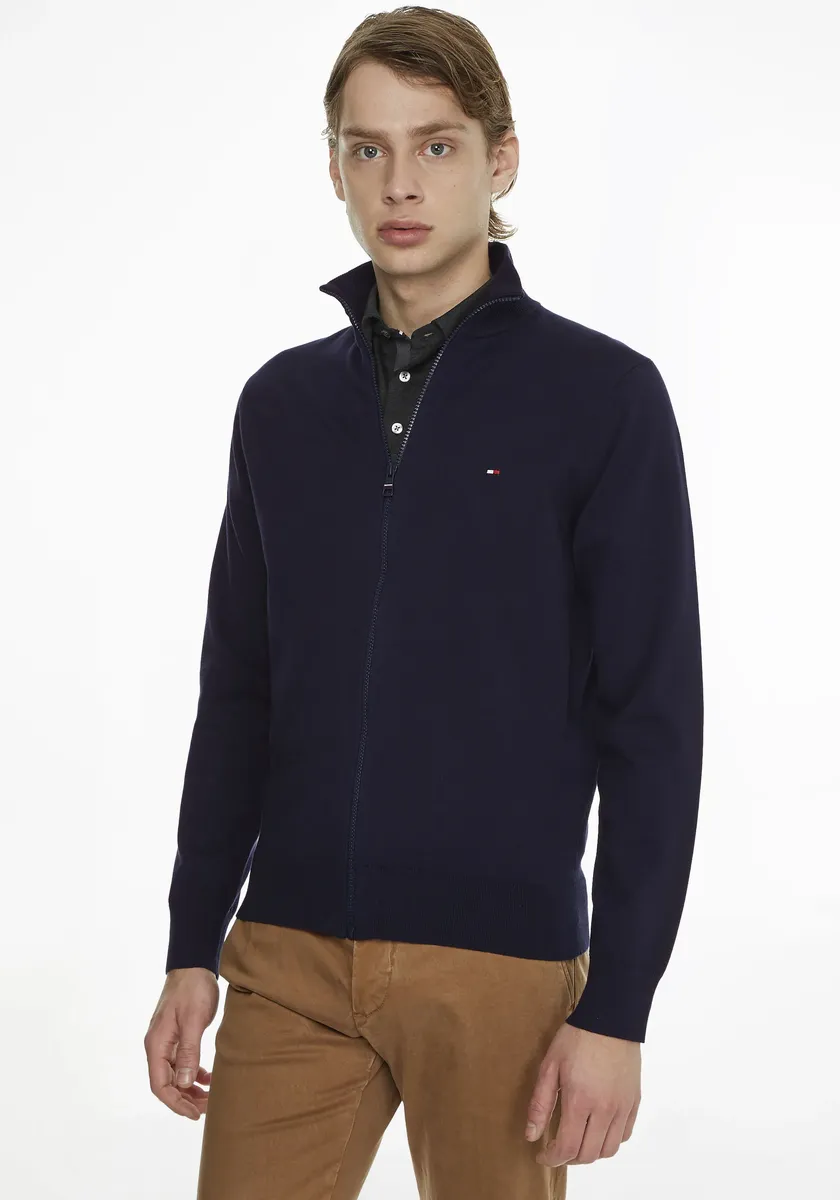 

Кардиган Tommy Hilfiger "1985 ZIP THROUGH" с ребристыми манжетами, цвет Desert Sky