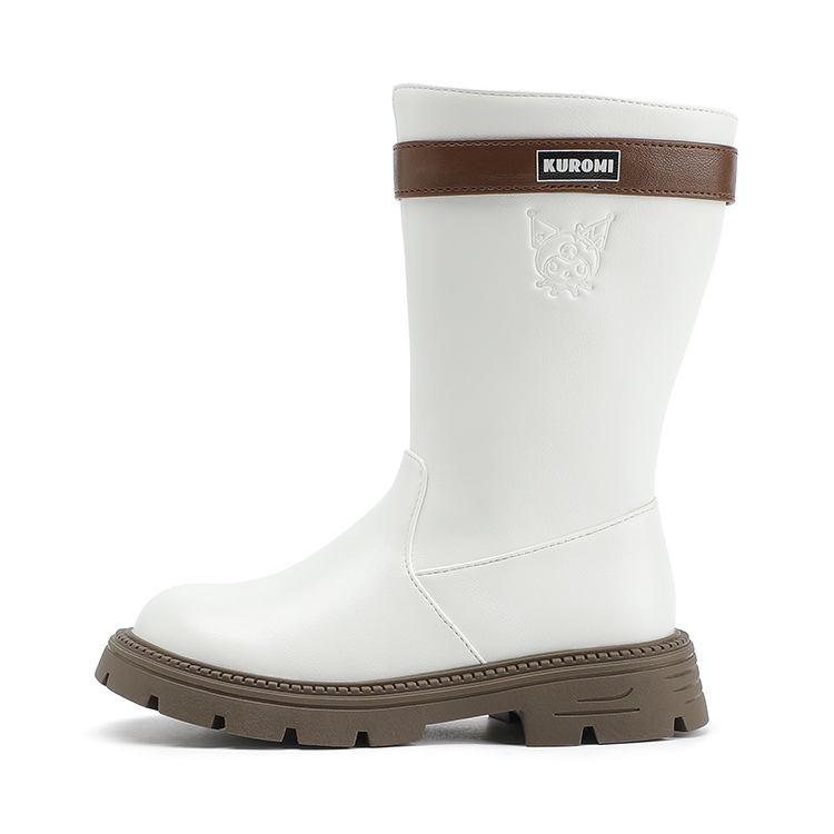 

Kulomi амортизирующие, устойчивые к истиранию, waterproof, увеличивающие рост, утепленные высокие детские кожаные ботинки Sanrio, бежевый