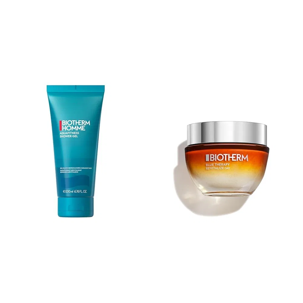 Гель для душа Aqua Fitness и дневной крем Blue Therapy Revitalize от Biotherm Biotherm