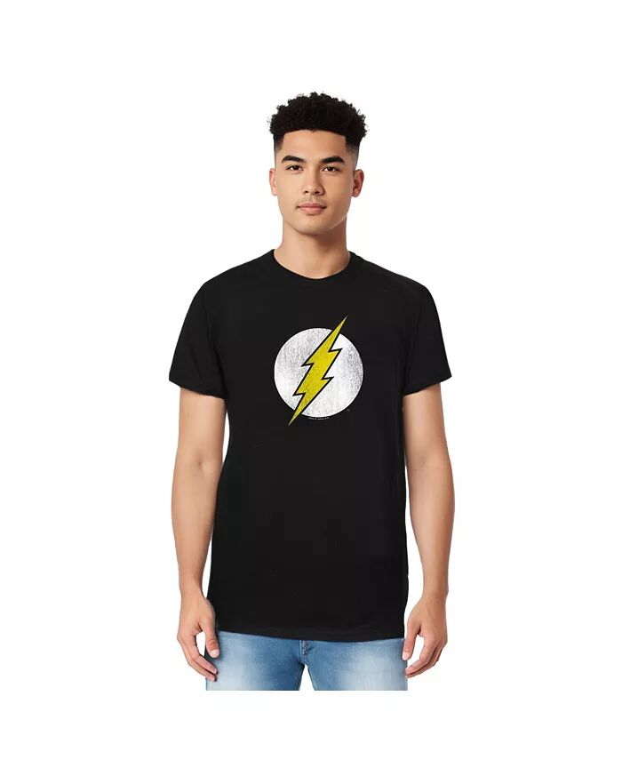 

Мужская футболка с коротким рукавом и логотипом DC Comics Neon Distress для взрослых Flash, черный