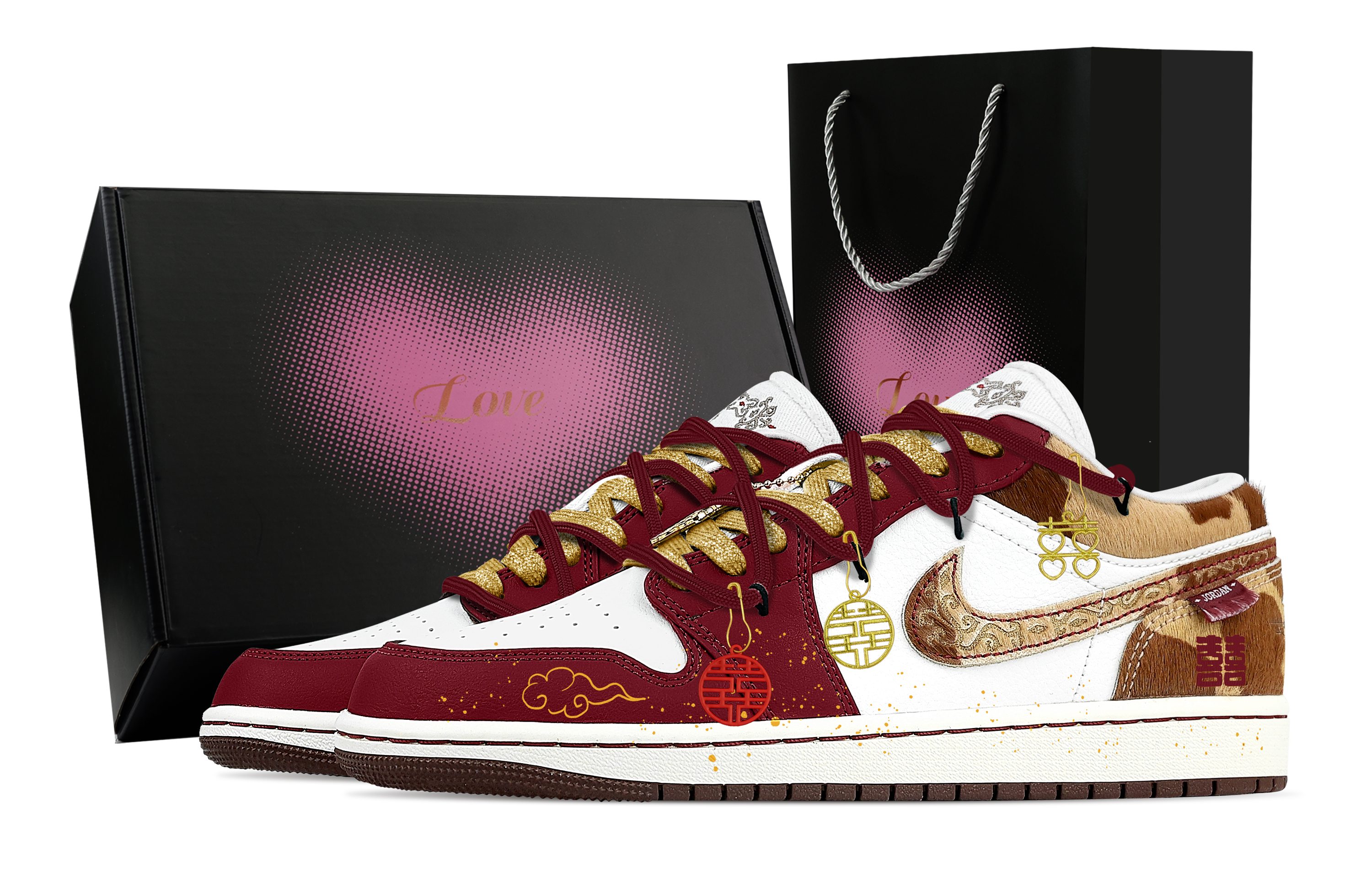 

Jordan Кроссовки Air 1 Vintage мужские низкие Gold/White/Brown