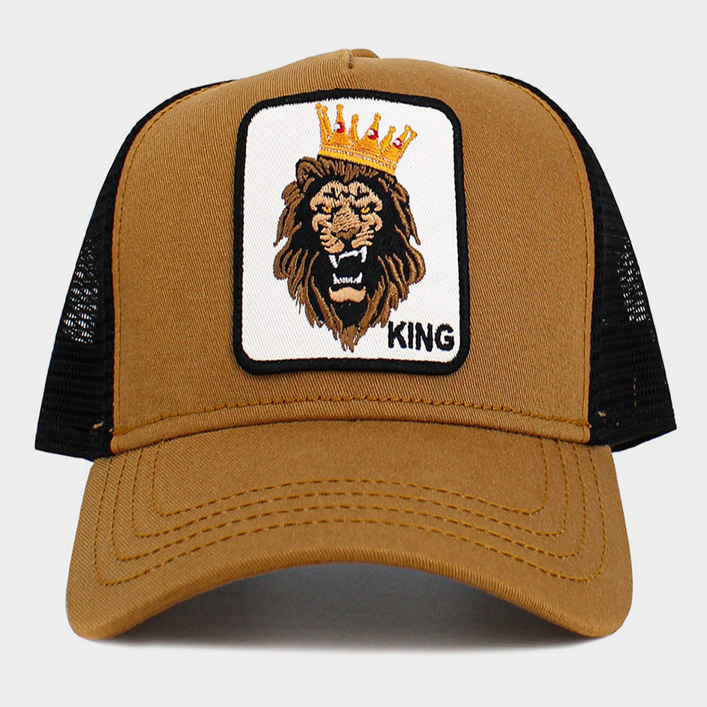 

Бейсболка с вышитой нашивкой «Король Лев» и сетчатой ​​задней частью FASHNZFAB, черный/коричневый