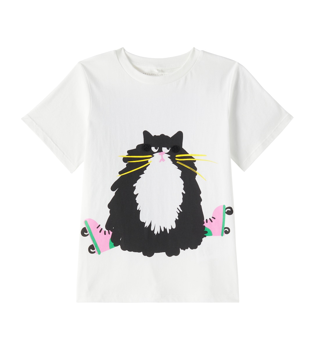 

Футболка из хлопкового джерси с принтом Stella McCartney Kids, слоновая кость