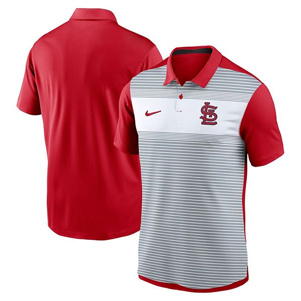 

Мужская поло dri-fit vapor striped бело-красная st louis cardinals Nike