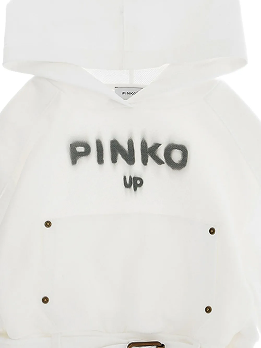 Худи с поясом и логотипом Pinko Kids, белый — фото 2