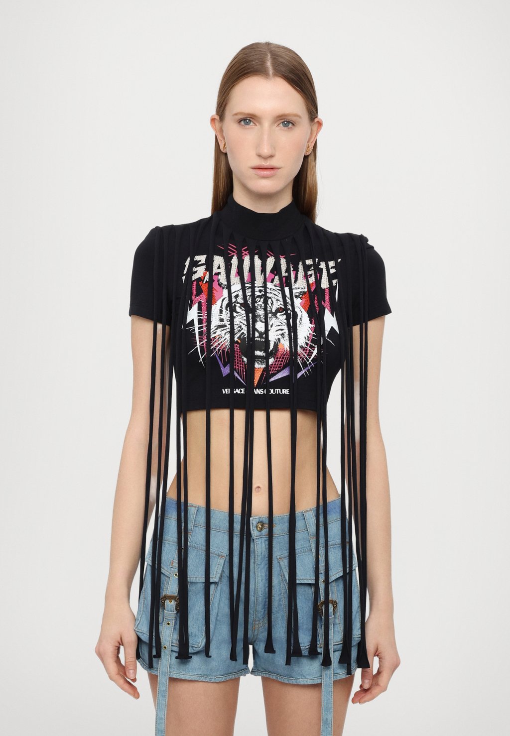 

Футболка с принтом Versace Jeans Couture, черный