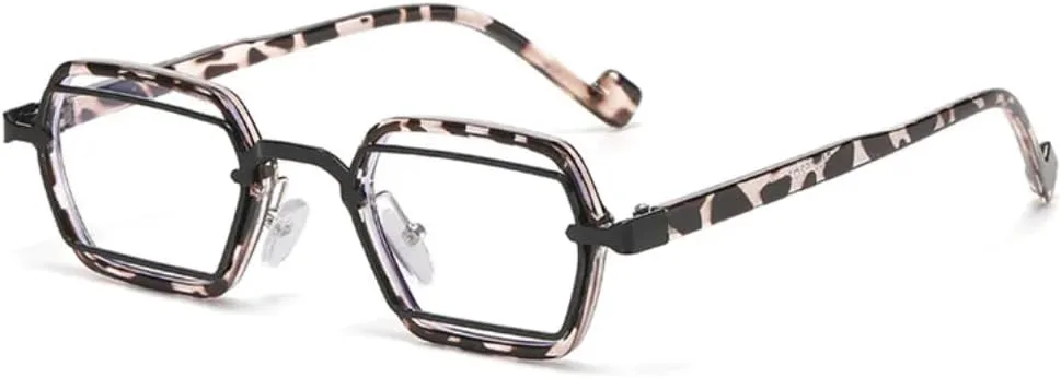 

Ретро маленькие панк солнцезащитные очки для женщин, защита от УФ-излучения UV400, модные прозрачные линзы, оправа для мужских очков TKKTLLT, C9 Amber Clear