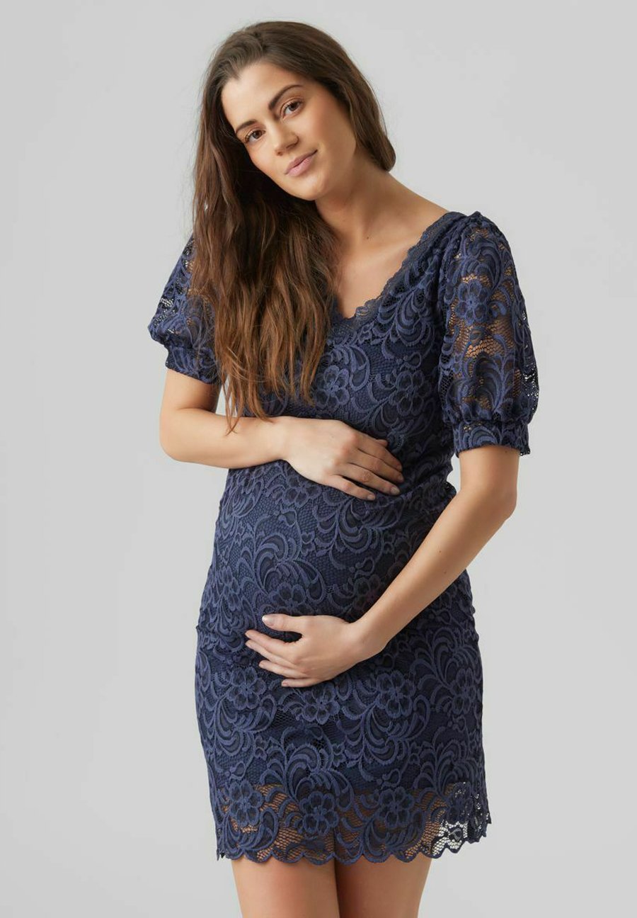 

Повседневное платье PUFF SLEEVE SHORT DRESS MAMALICIOUS, темно-синий