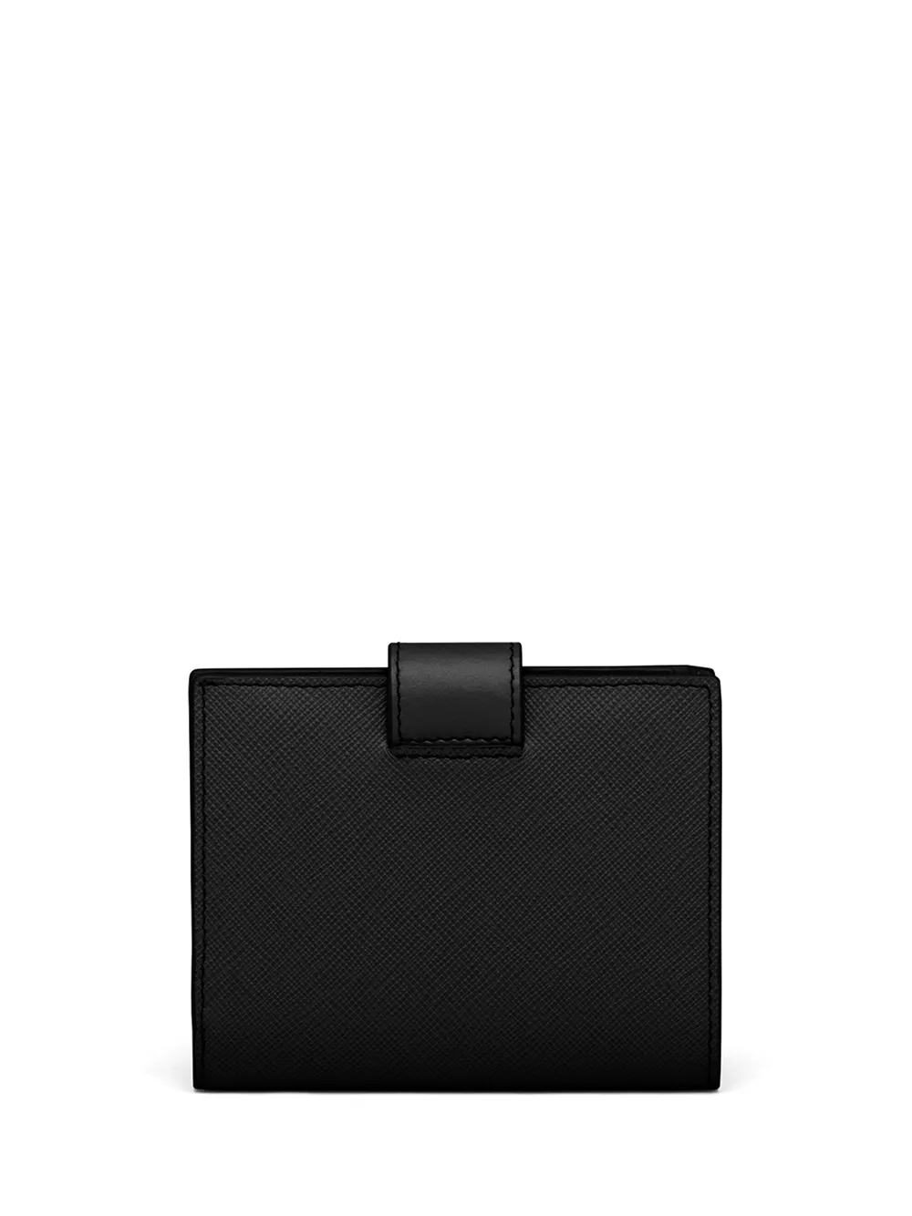 Маленький кошелек из сафьяновой кожи с логотипом Prada, черный — фото 2