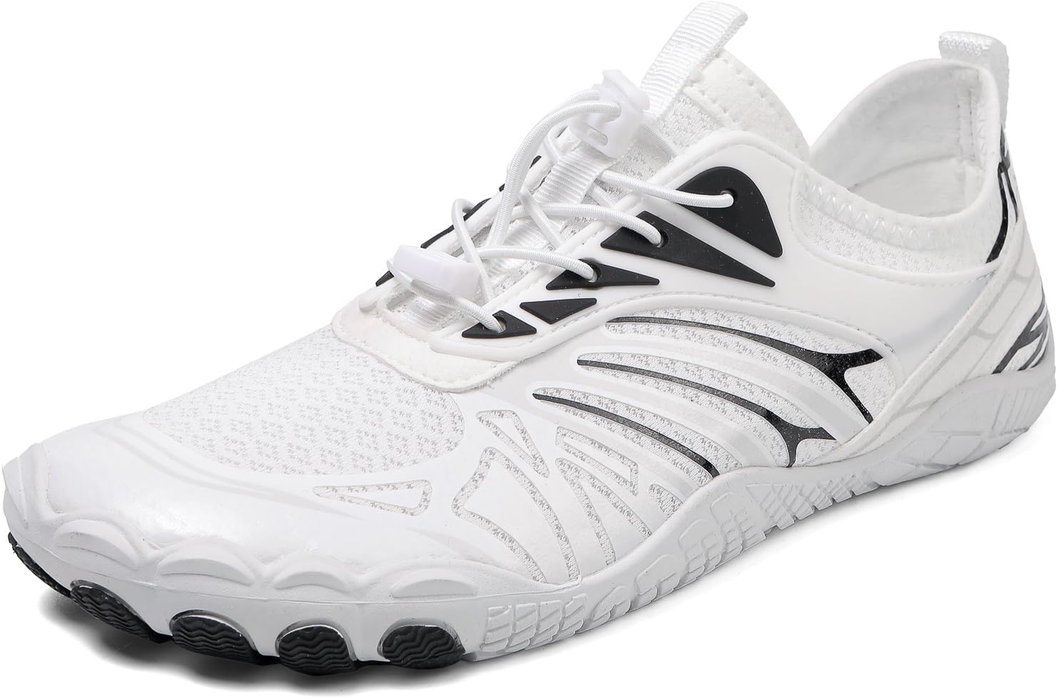 

Женские кроссовки для ходьбы босиком, здоровая нескользящая дышащая обувь для ходьбы босиком, быстросохнущая обувь для плавания, ходьбы и водных видов спорта, унисекс, с широким носком, для бега Kubbon, белый