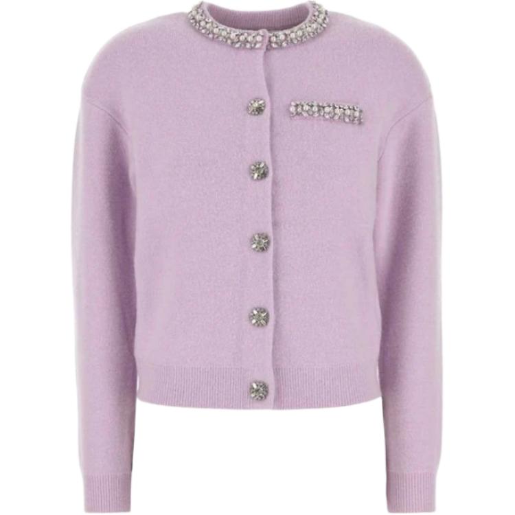 

Self portrait кардиган с жемчужной отделкой и рубчиком Self-portrait, светло фиолетовый