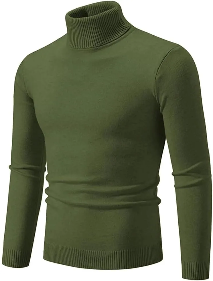 

Мужской желтый свитер с высоким воротником