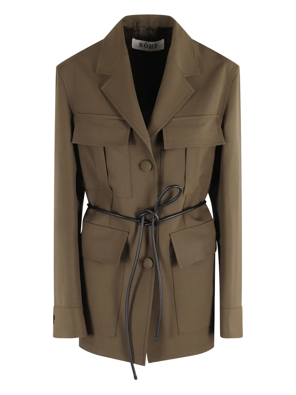 

Жакет из шерсти с поясом Róhe, зеленый