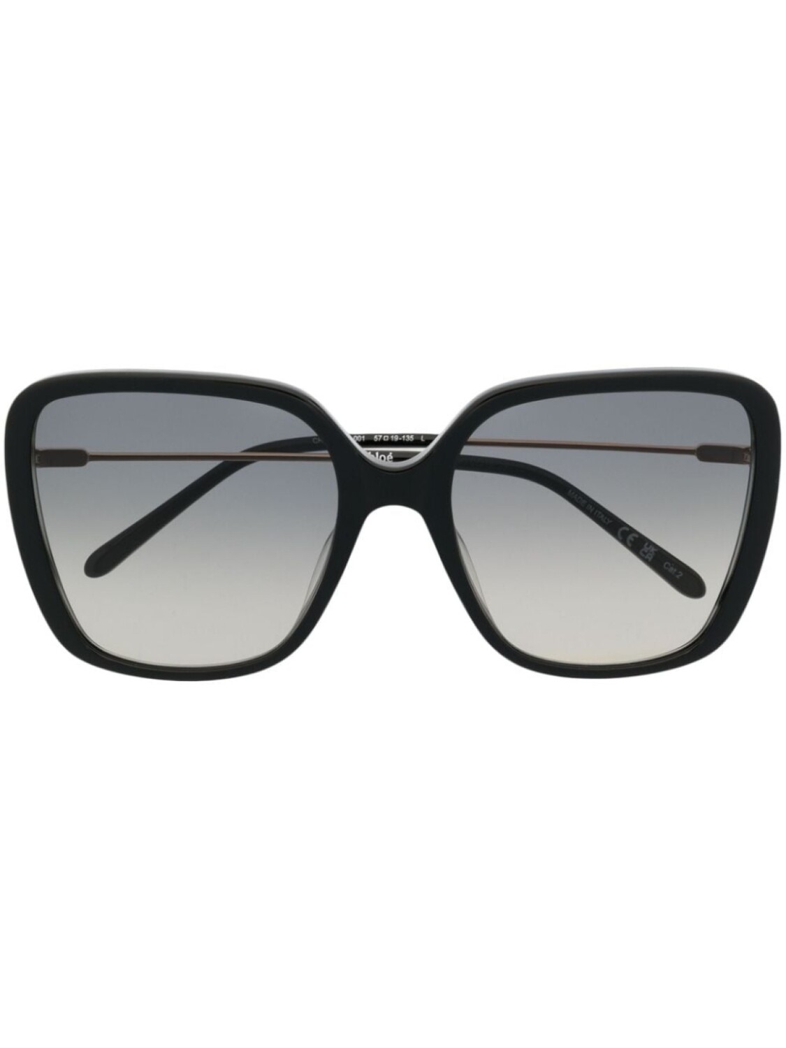 

Chloé Eyewear солнцезащитные очки в квадратной оправе с логотипом, черный