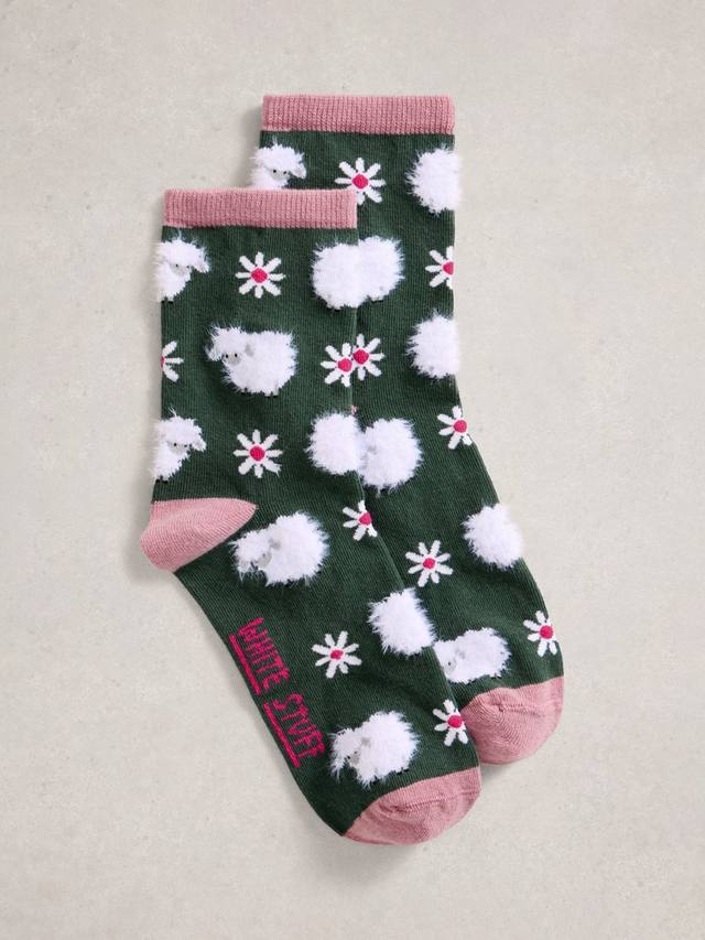 

Пушистые носки из овечьей шерсти White Stuff, Green/Multi