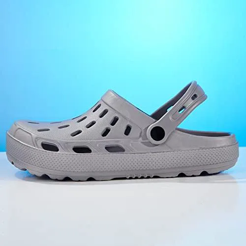 

Мужские садовые сабо Eliogn Muller, спортивные сандалии, пляжная обувь для мужчин, легкие водные тапочки для бассейна, для дома и улицы, нескользящие, без застежек, серый