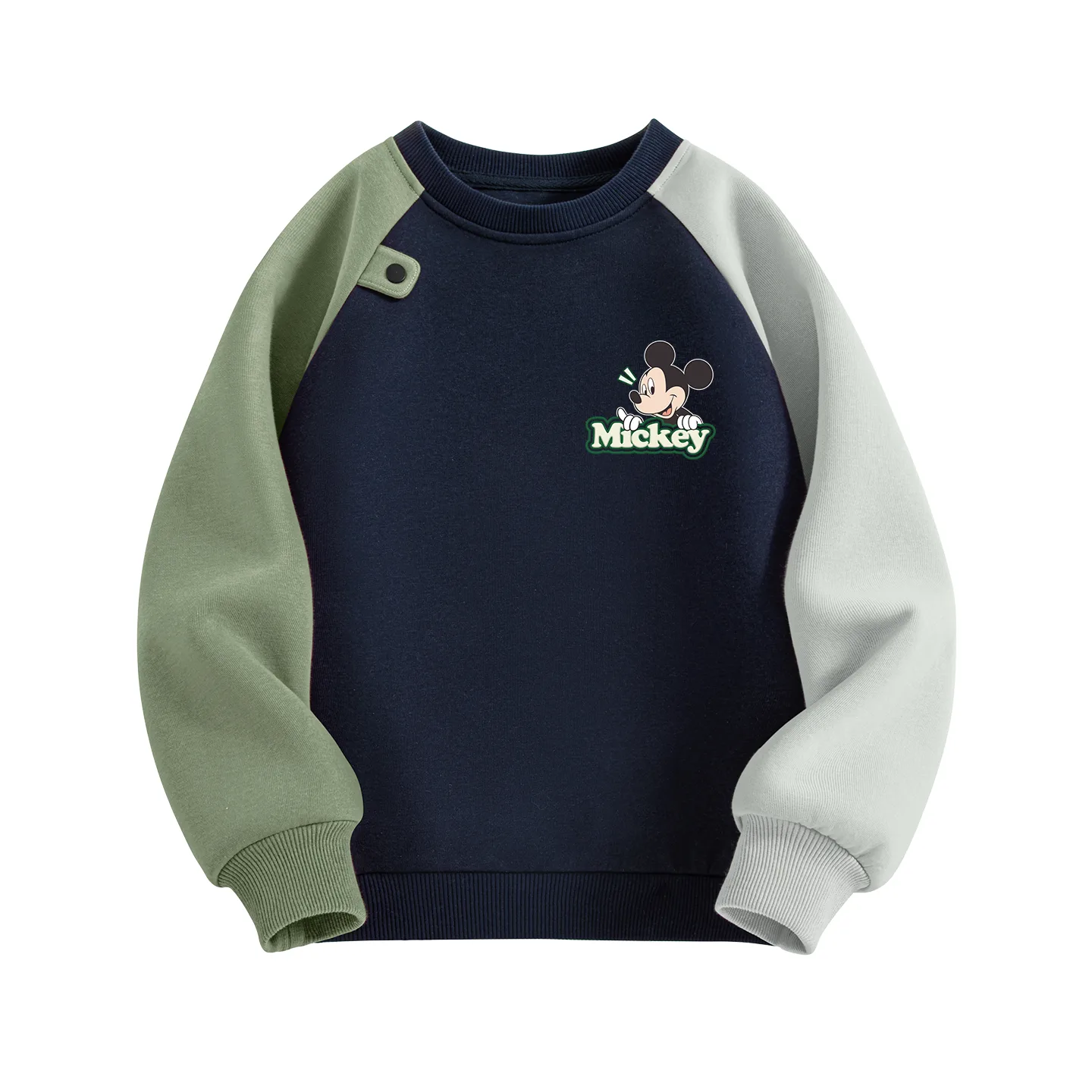 Детский свитшот с круглым вырезом Disney, Dazhao Face K Navy Blue